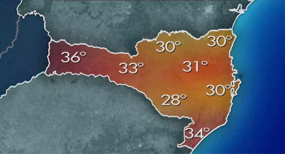 Santa Catarina é para os fortes: Temperatura no estado vai de 3,7° a 36° nesta quarta feira